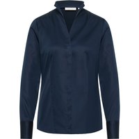 Satin Shirt Bluse in navy unifarben von ETERNA Mode GmbH