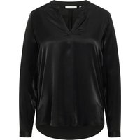Viscose Shirt Bluse in schwarz unifarben von ETERNA Mode GmbH
