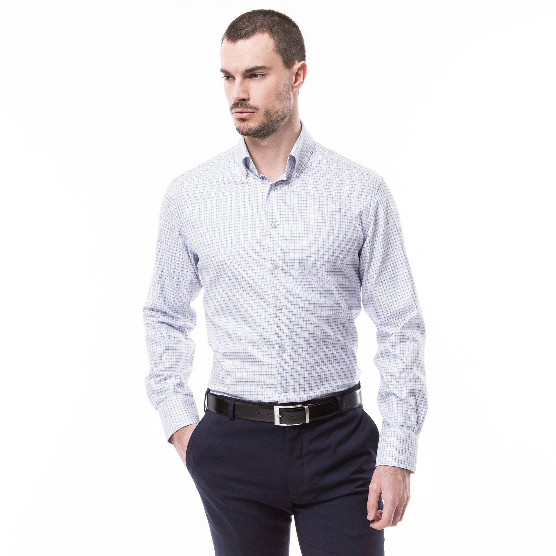 Hemd, Modern Fit, Langarm Herren Blau 40 von ETERNA