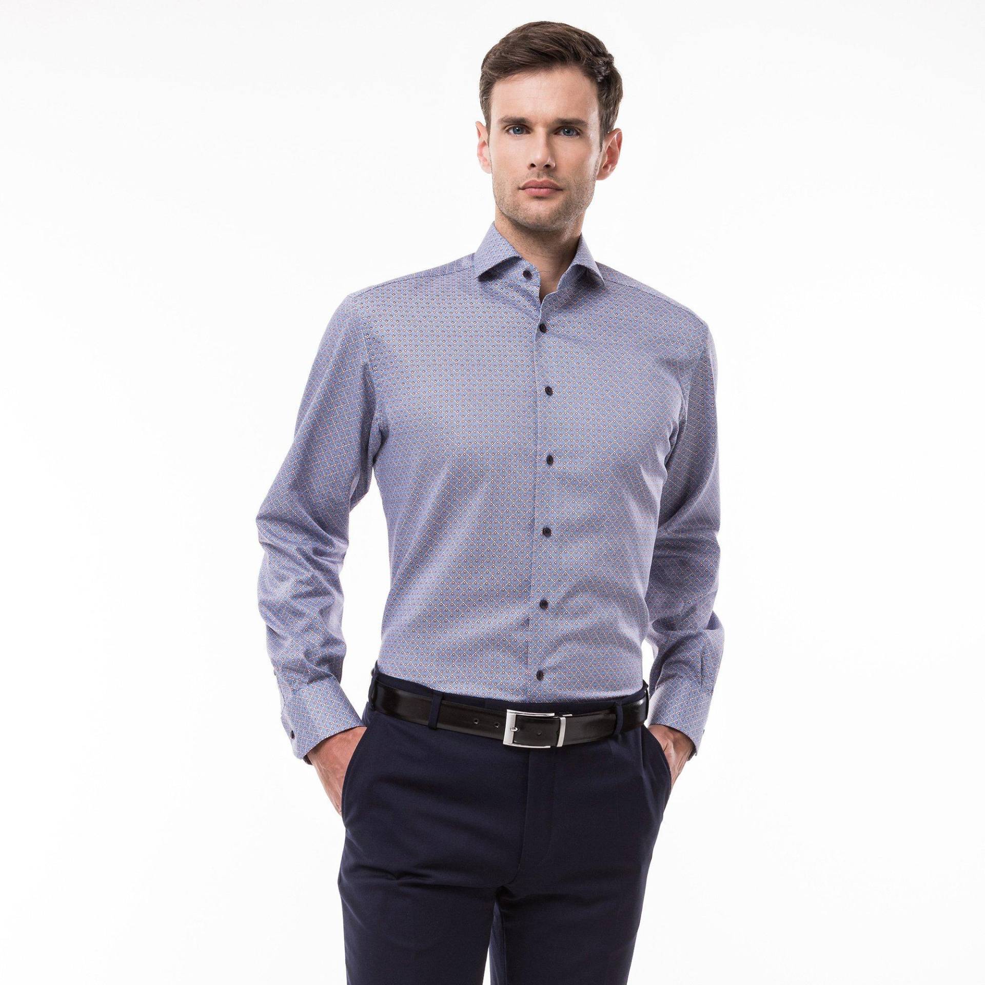 Hemd, Modern Fit, Langarm Herren Blau Bunt 44 von ETERNA