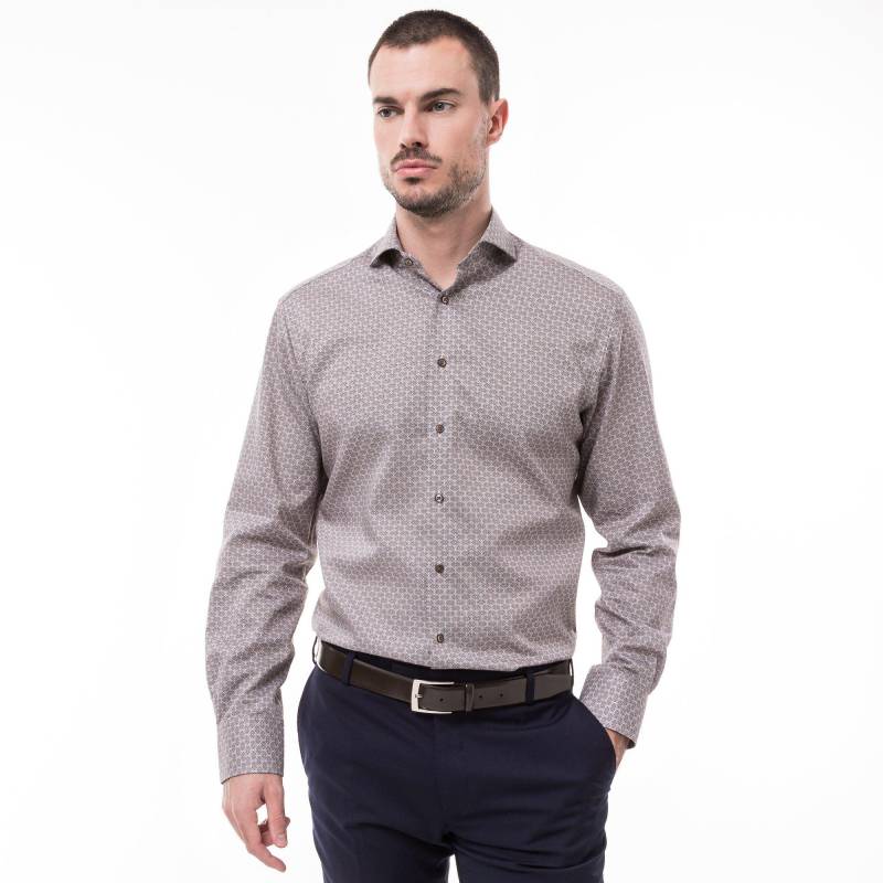 Hemd, Modern Fit, Langarm Herren Braun 43 von ETERNA