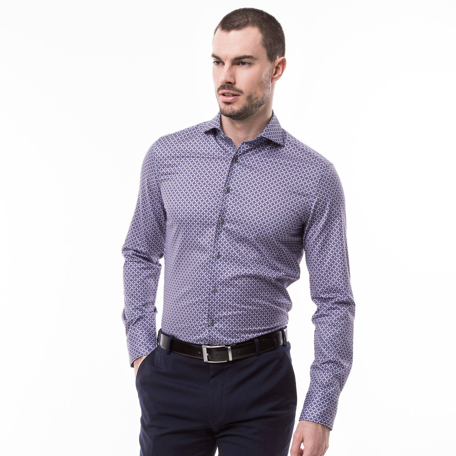 Hemd, Slim Fit, Langarm Herren Blau 38 von ETERNA