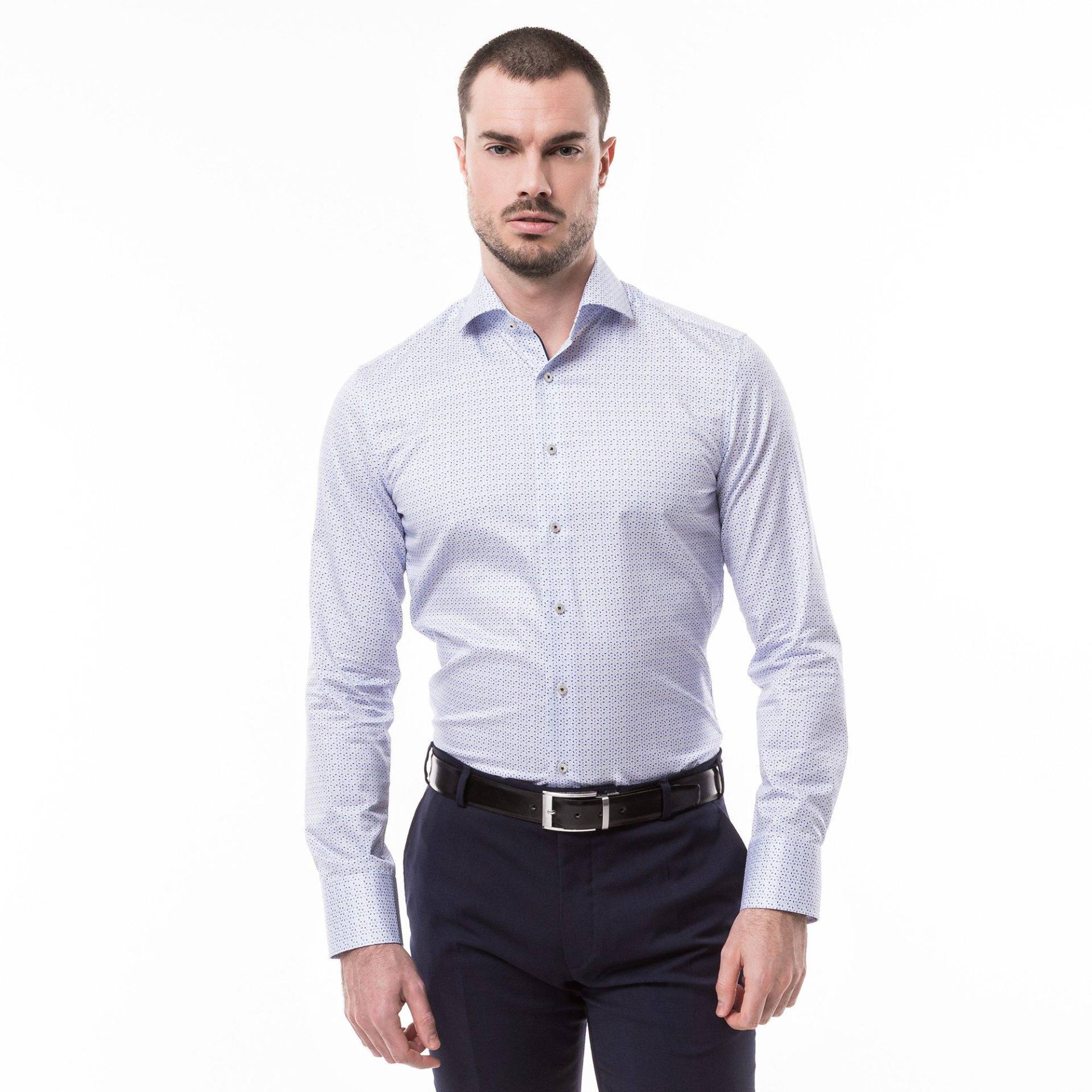 Hemd, Slim Fit, Langarm Herren Blau 42 von ETERNA