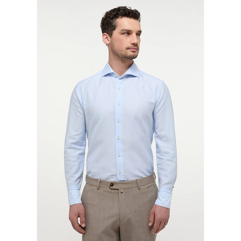 Hemd, Slim Fit, Langarm Herren Blau Durchsichtig 43 von ETERNA