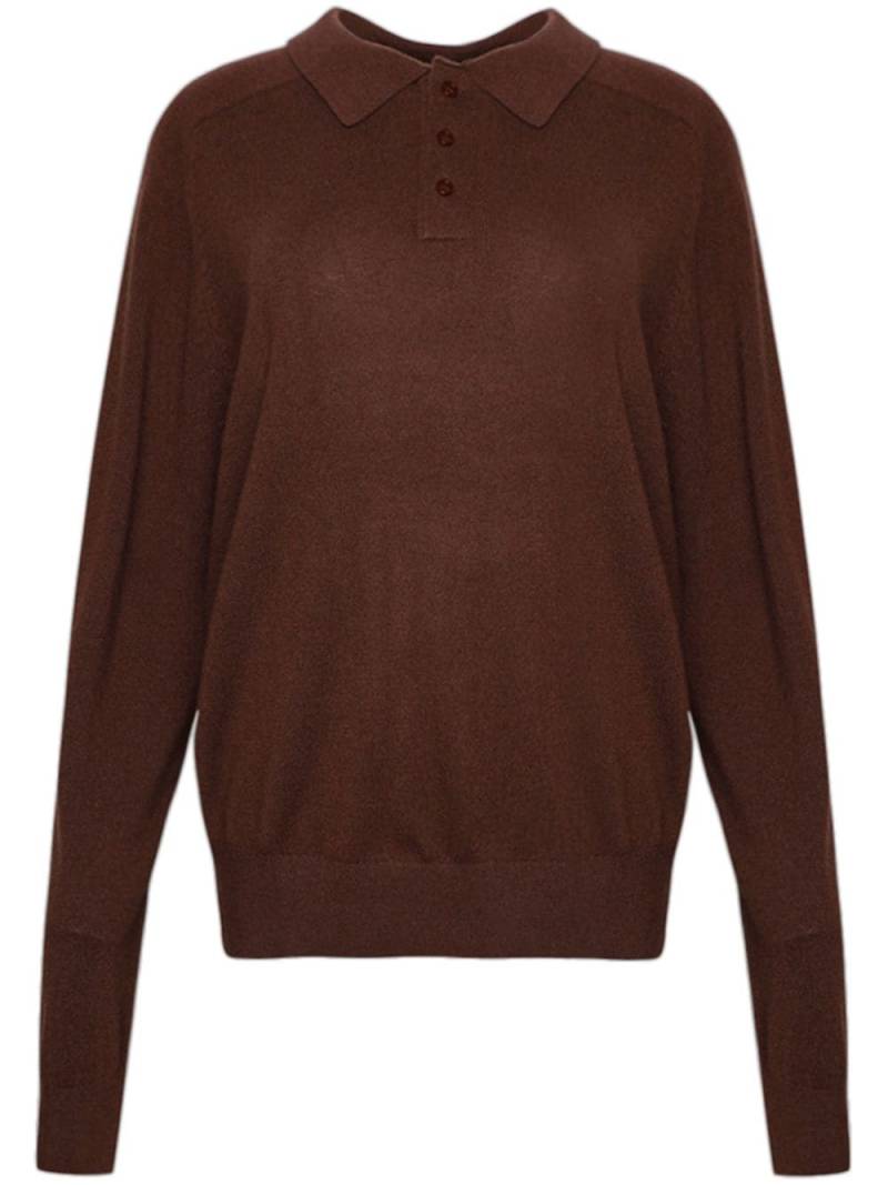 ETERNE Brady polo-collar cashmere jumper - Brown von ETERNE