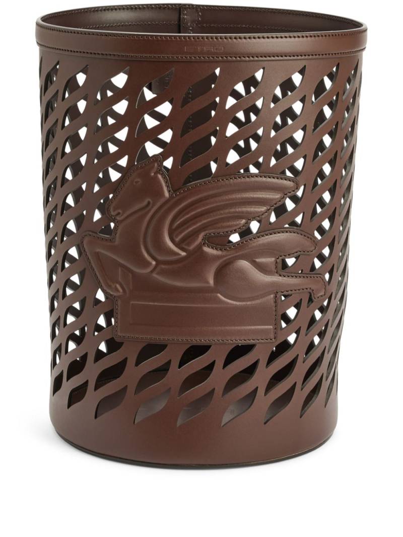 ETRO HOME Pegaso-motif leather vase - Brown von ETRO HOME