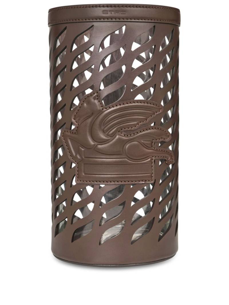 ETRO HOME Pegaso-motif leather vase holder - Brown von ETRO HOME