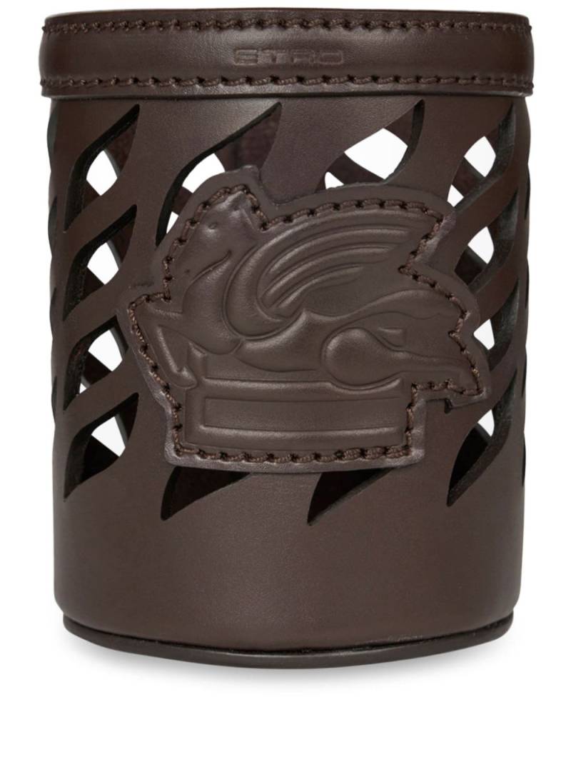 ETRO HOME Pegaso-motif pen holder - Brown von ETRO HOME