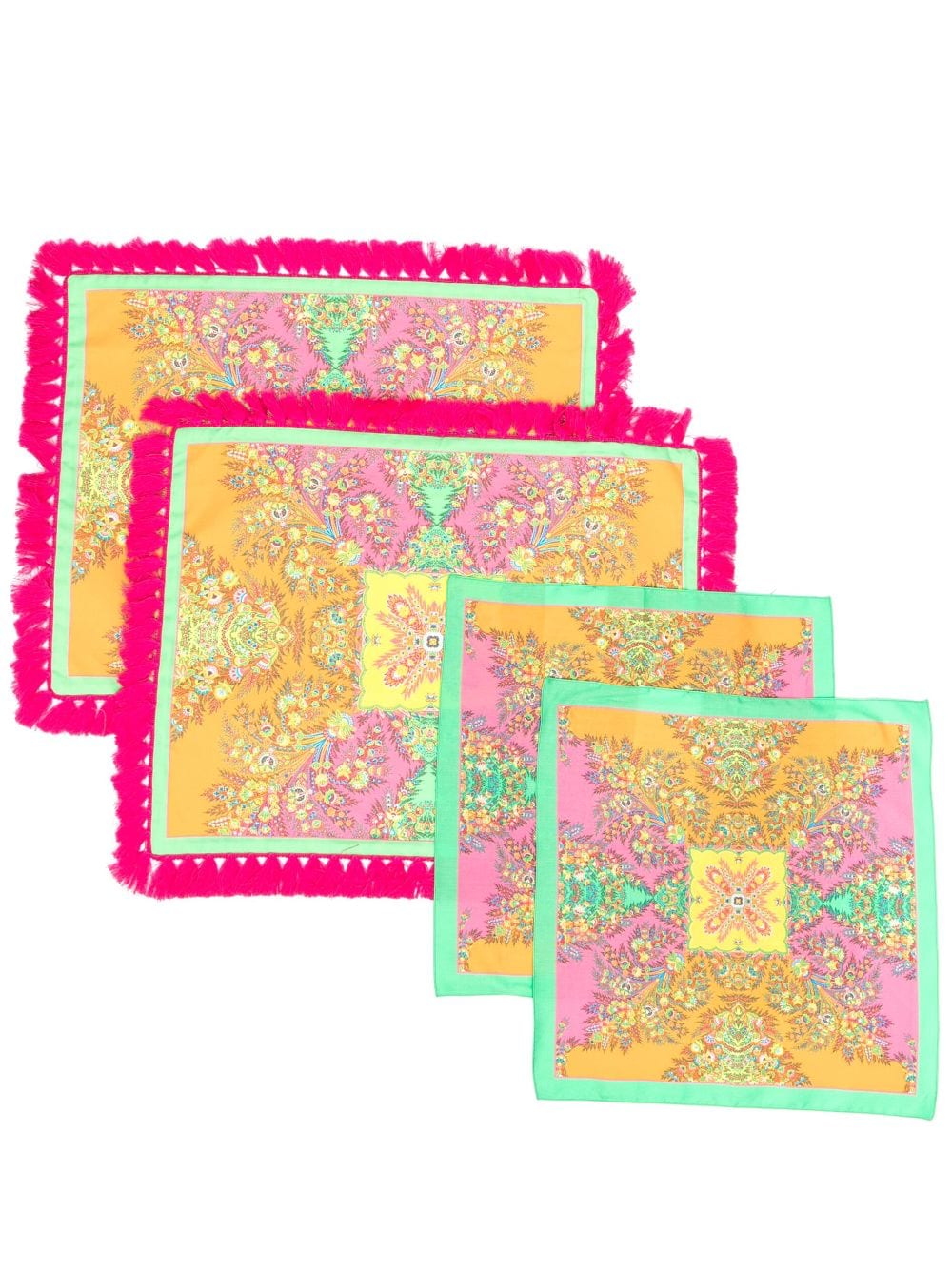 ETRO HOME graphic-print cotton place mats - Pink von ETRO HOME