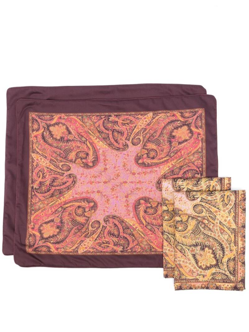 ETRO HOME paisley-pattern cotton placemats and napkins(set of two) - Brown von ETRO HOME