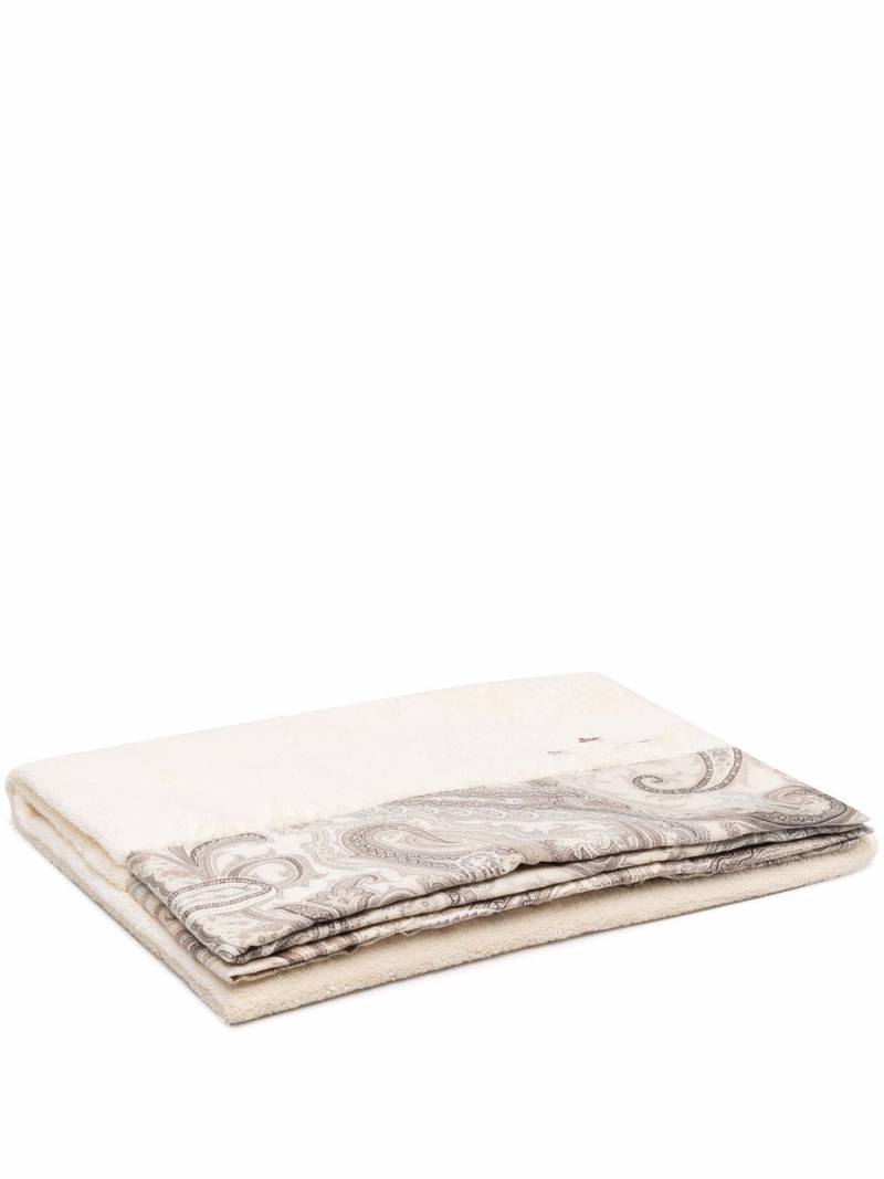 ETRO HOME paisley-print embroidered-logo towel - White von ETRO HOME