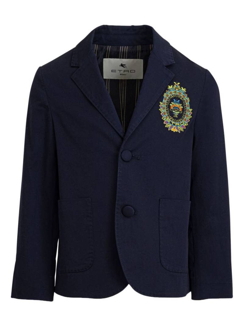 ETRO KIDS Coat of Arms-embroidered blazer - Blue von ETRO KIDS