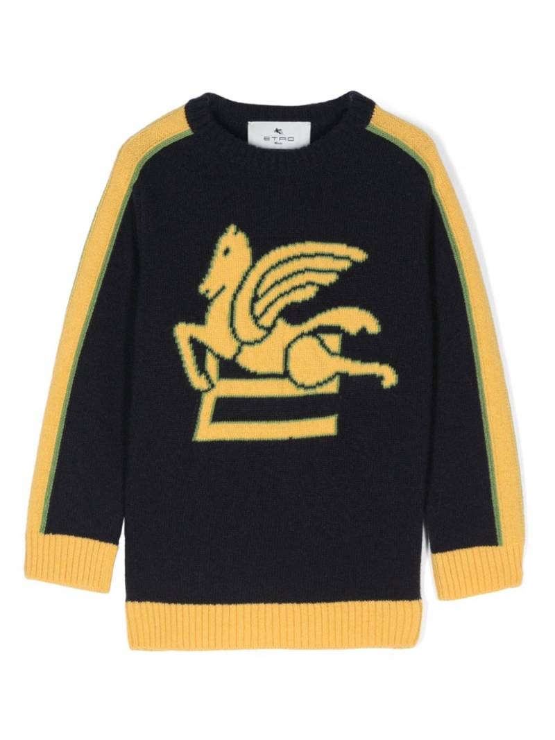 ETRO KIDS Pegaso-intarsia jumper - Blue von ETRO KIDS