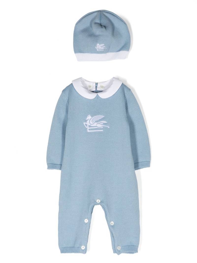 ETRO KIDS Pegaso-embroidered babygrow set - Blue von ETRO KIDS