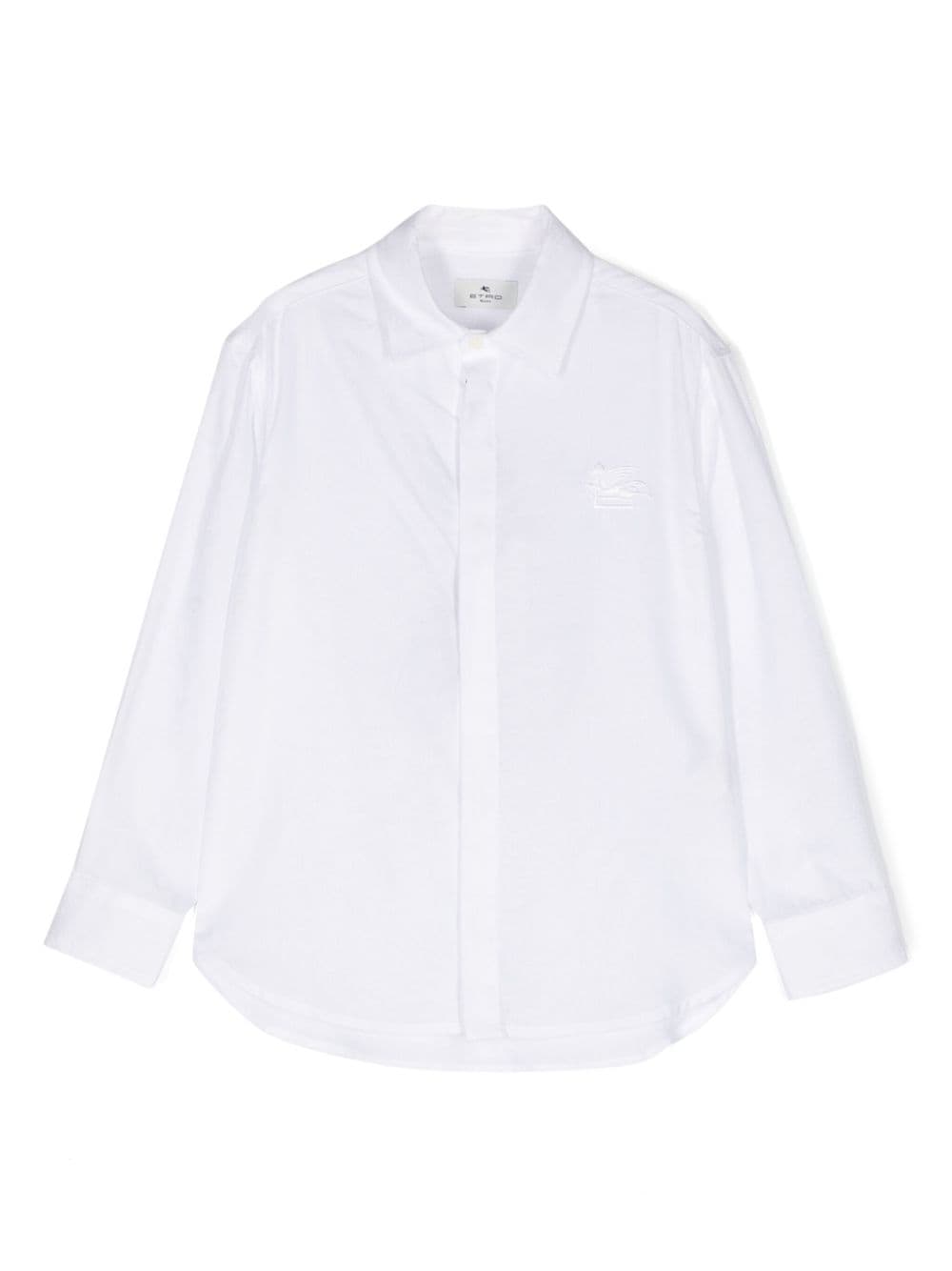 ETRO KIDS Pegaso-embroidered button-up shirt - White von ETRO KIDS