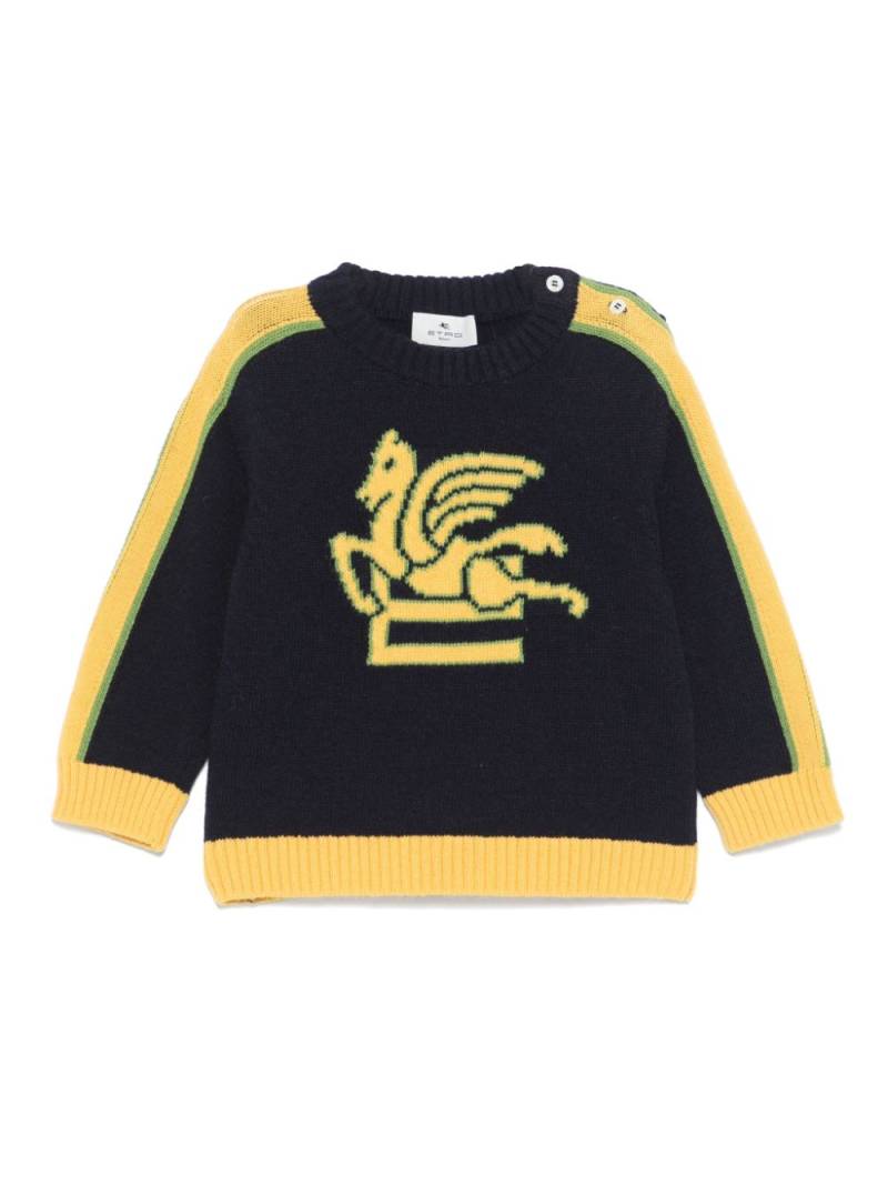 ETRO KIDS Pegaso-jacquard sweater - Blue von ETRO KIDS