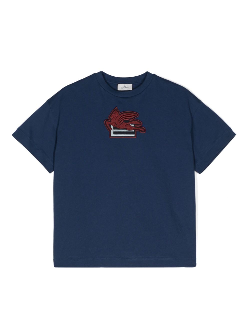 ETRO KIDS embroidered-Pegaso cotton T-shirt - Blue von ETRO KIDS