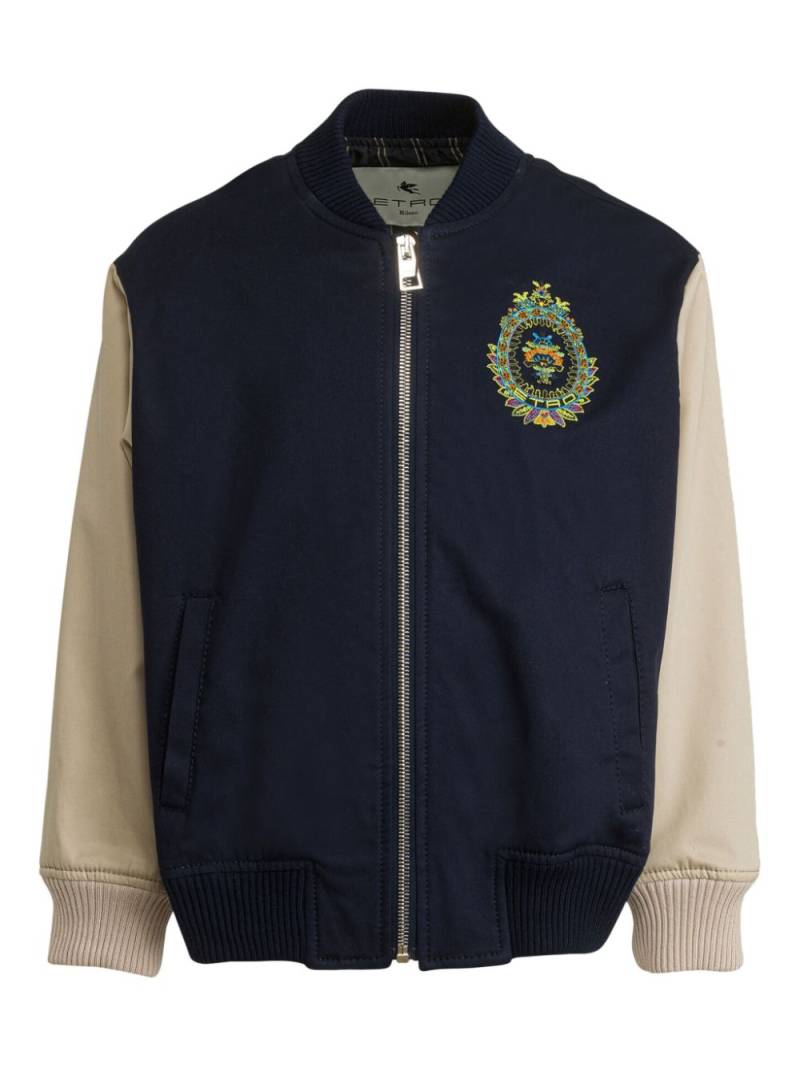 ETRO KIDS embroidered bomber jacket - Blue von ETRO KIDS