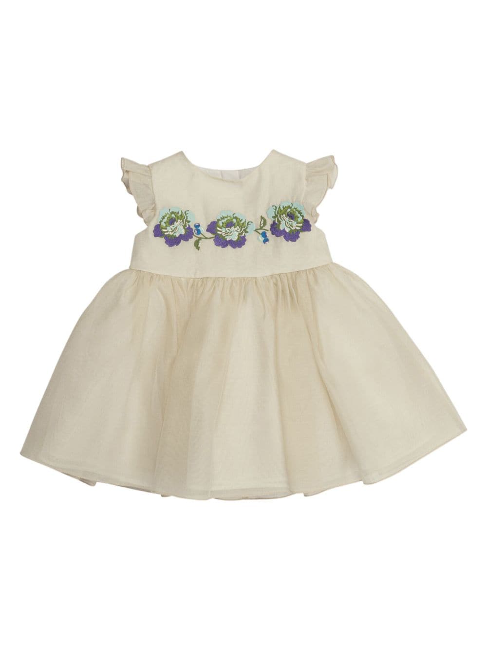 ETRO KIDS floral embroidery organza dress - Neutrals von ETRO KIDS