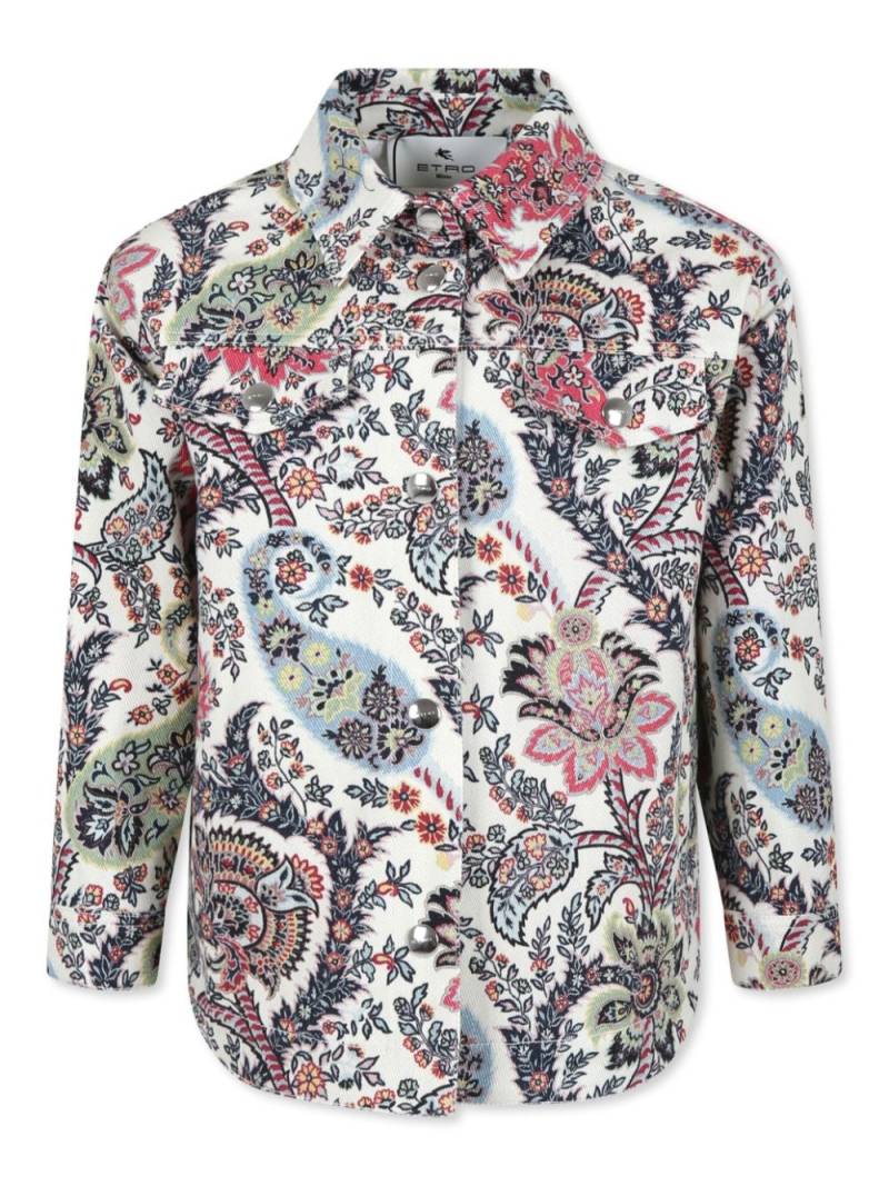 ETRO KIDS floral-print yoke-design shirt - White von ETRO KIDS