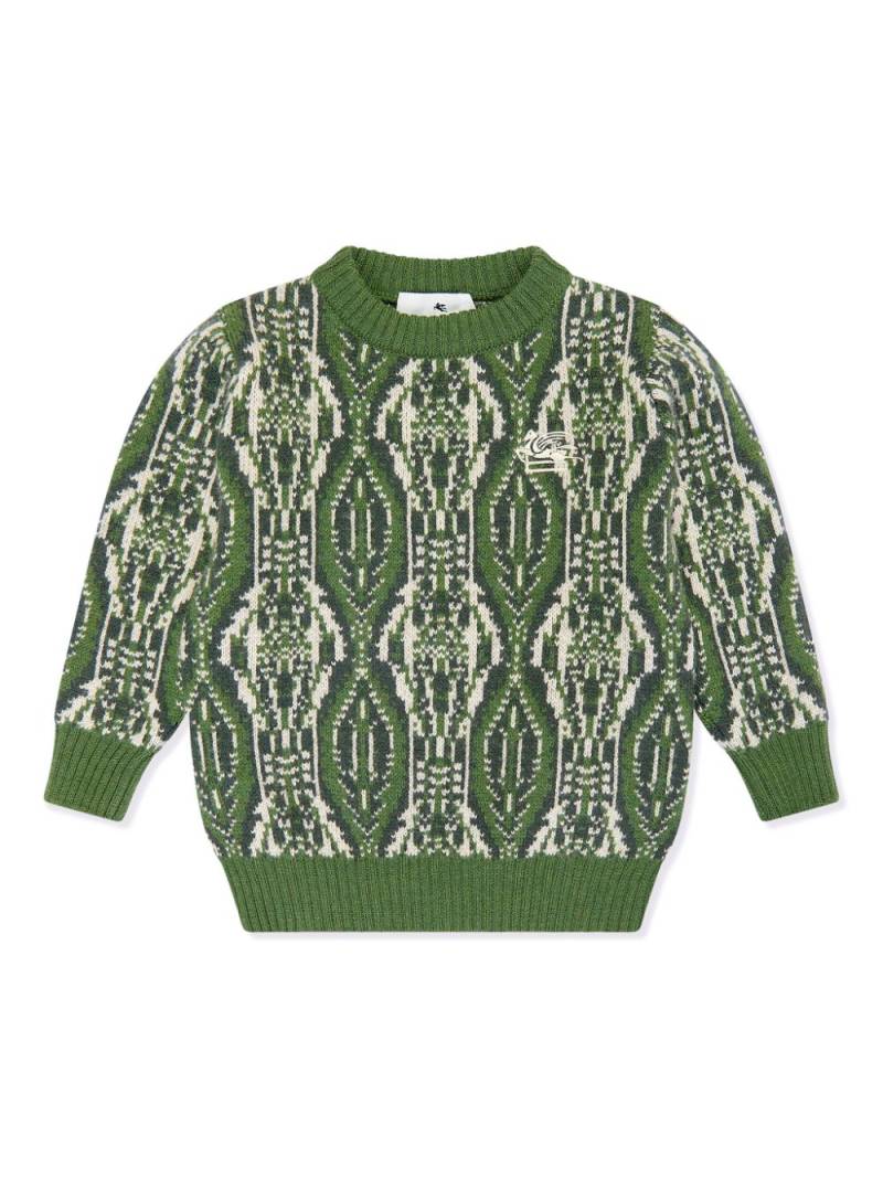 ETRO KIDS intarsia-knit logo jumper - Green von ETRO KIDS