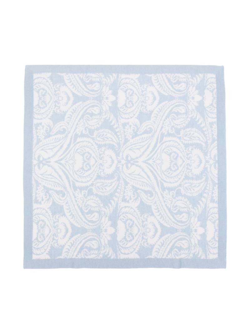 ETRO KIDS jacquard virgin wool blanket - Blue von ETRO KIDS