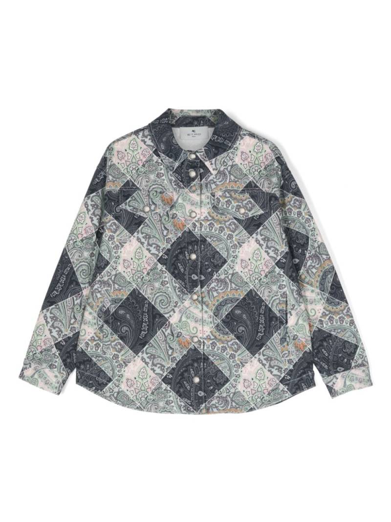 ETRO KIDS mix-print jacket - Blue von ETRO KIDS