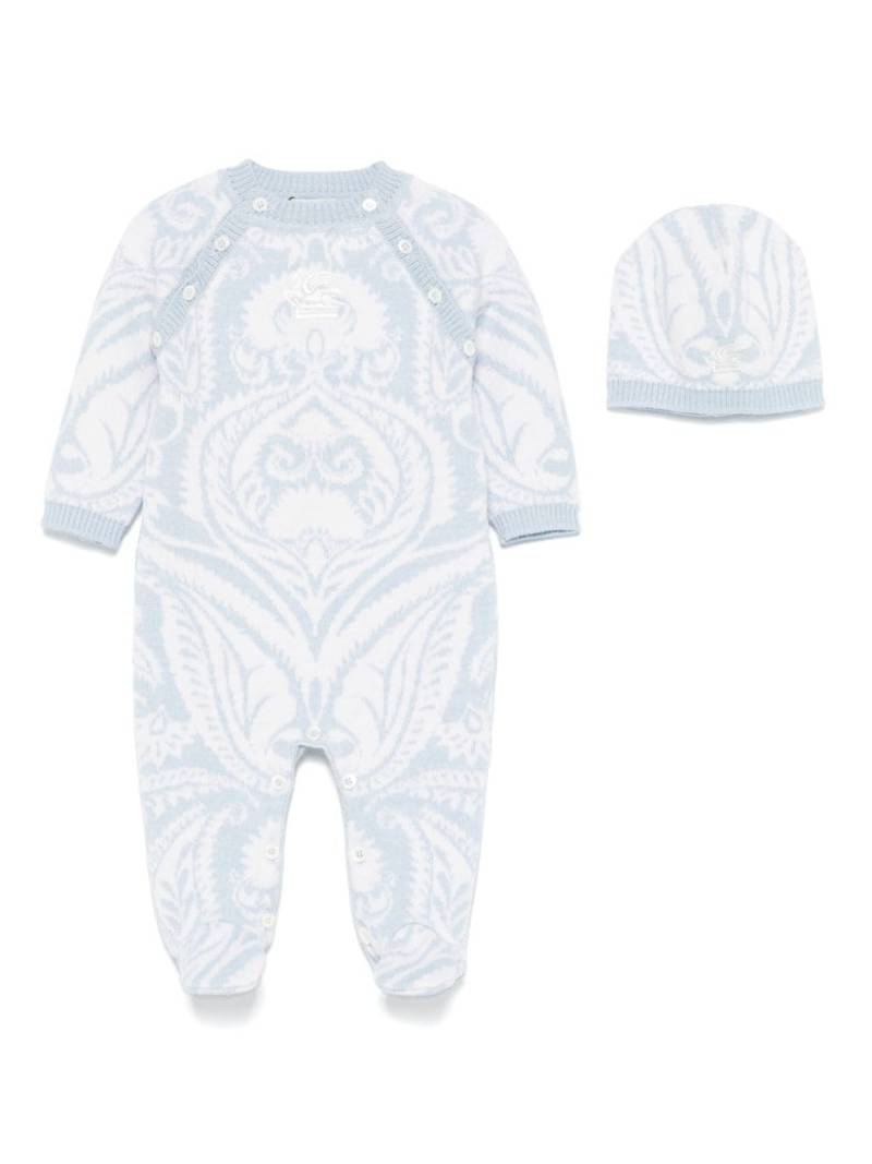 ETRO KIDS paisley-intarsia knit pajamas - Blue von ETRO KIDS