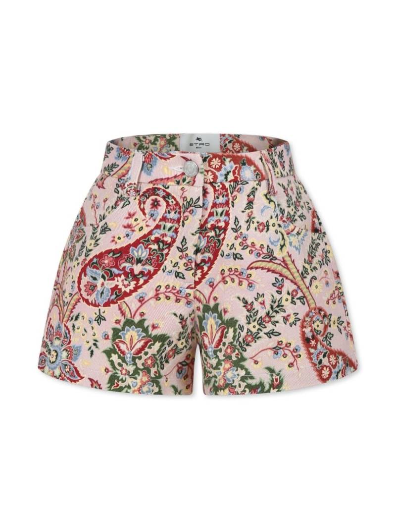 ETRO KIDS paisley-print cotton-blend shorts - Pink von ETRO KIDS