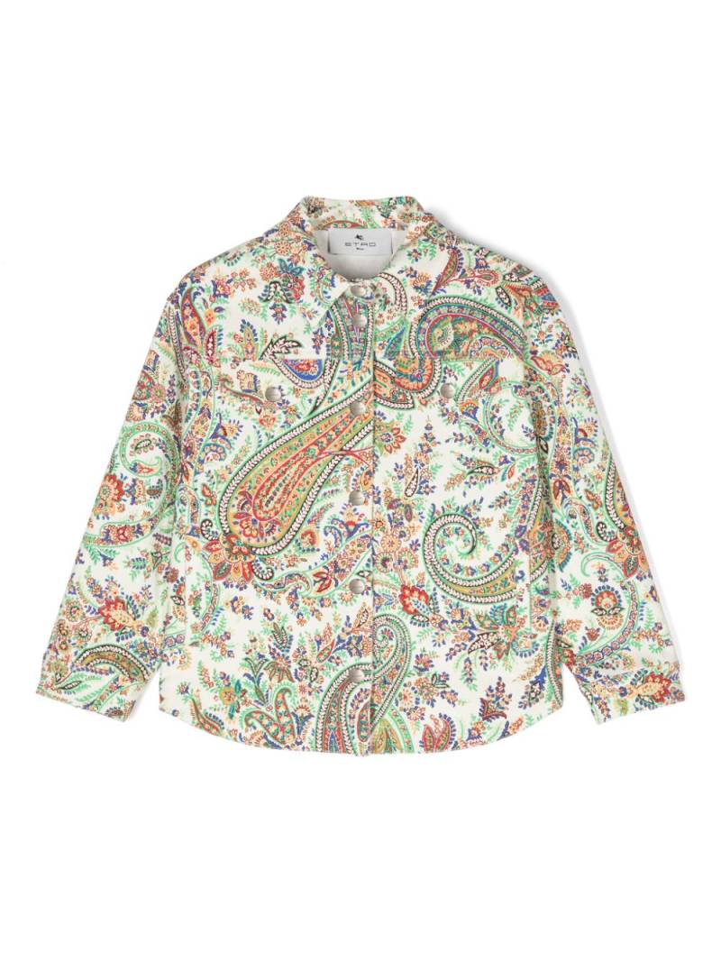 ETRO KIDS paisley-print denim jacket - Green von ETRO KIDS