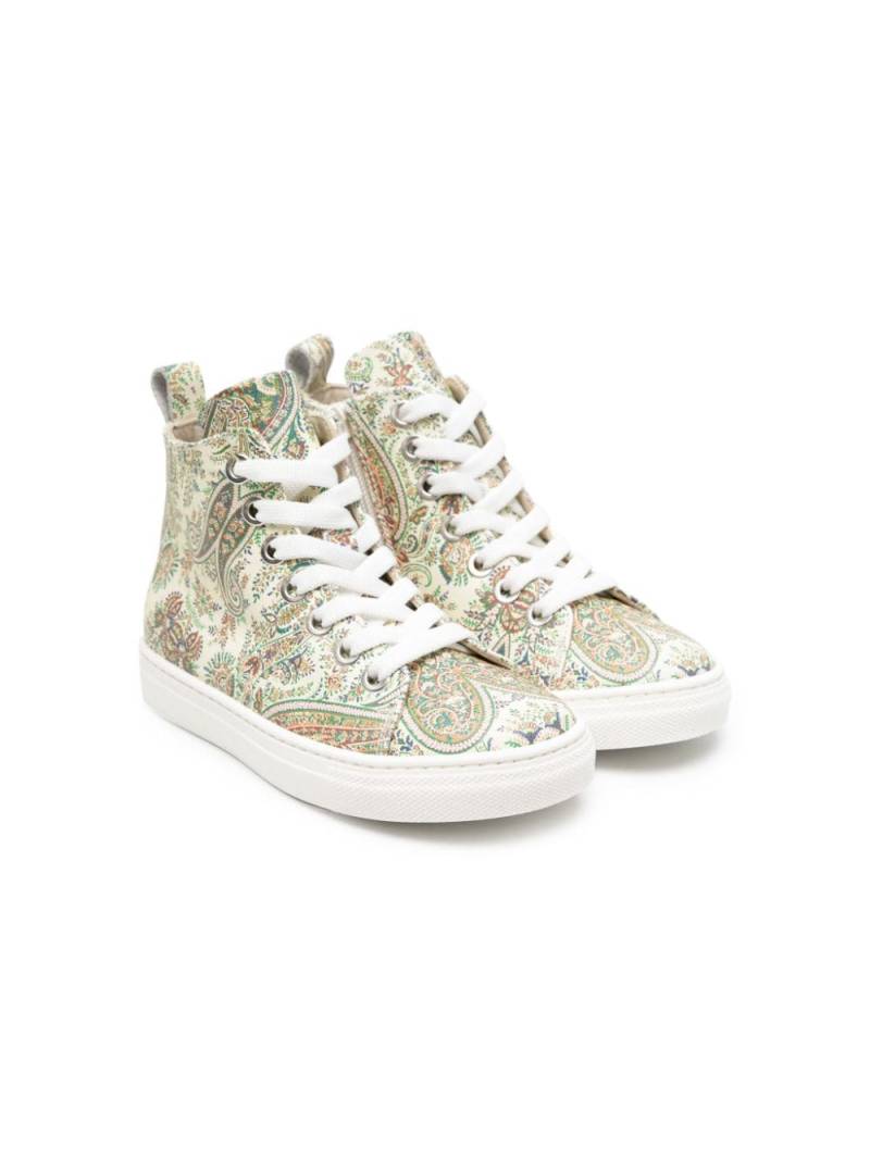 ETRO KIDS paisley-print high-top sneakers - Neutrals von ETRO KIDS