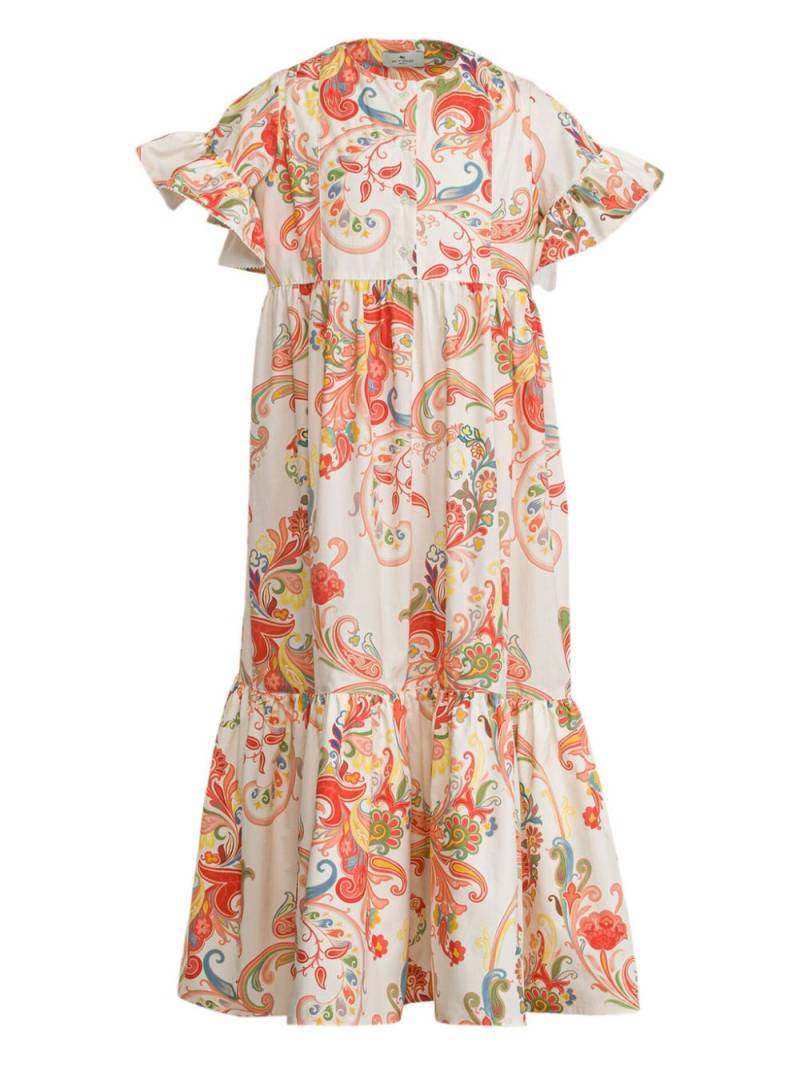 ETRO KIDS paisley-print ruffle dress - Orange von ETRO KIDS