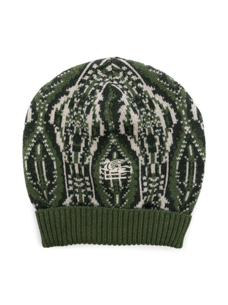 ETRO KIDS patterned-jacquard beanie - Green von ETRO KIDS