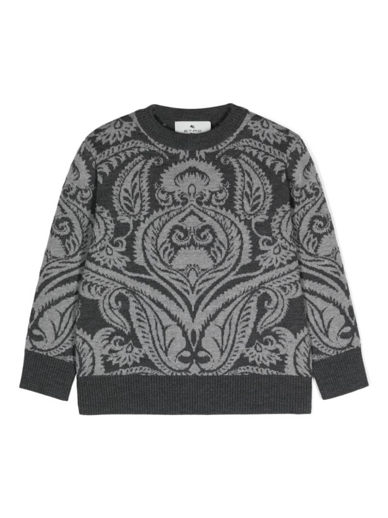 ETRO KIDS patterned-jacquard knitted jumper - Grey von ETRO KIDS