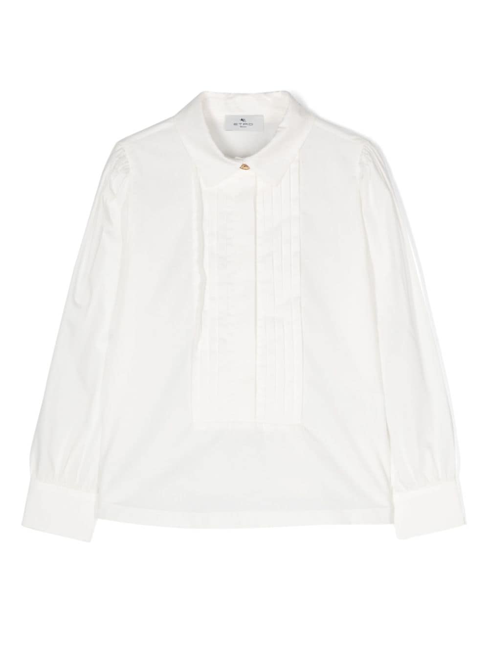 ETRO KIDS pleat-detail cotton blouse - White von ETRO KIDS