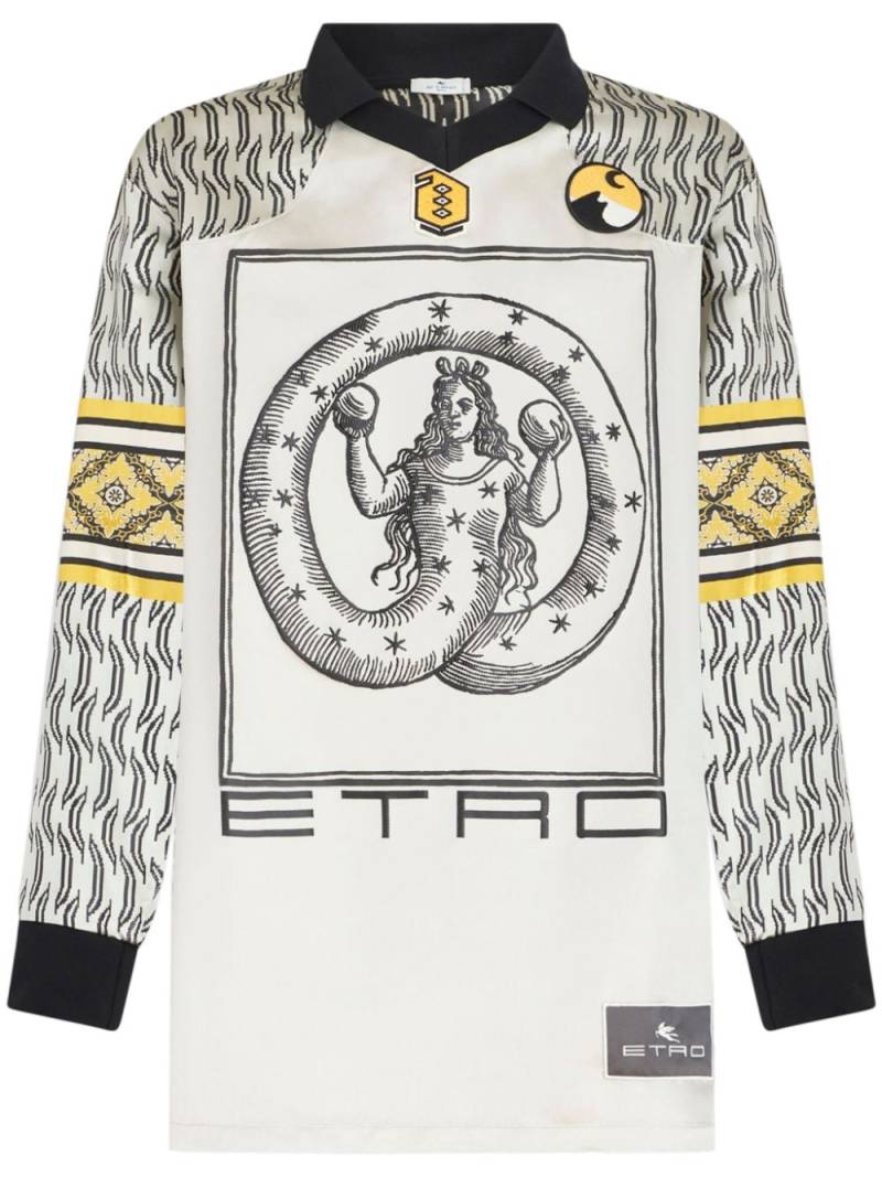 ETRO Allegory jacquard polo shirt - White von ETRO