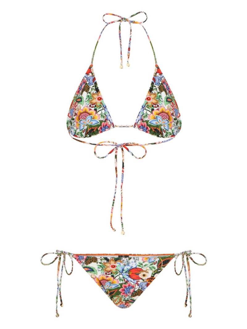 ETRO Bouquet-print bikini set - Green von ETRO