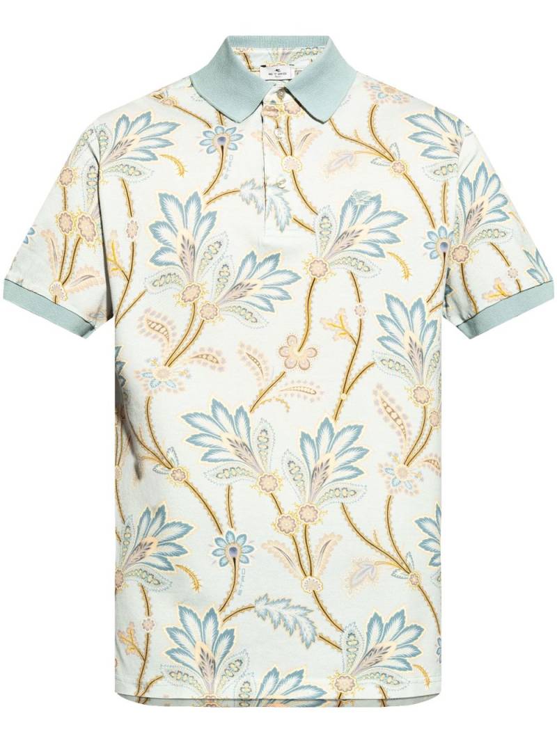 ETRO floral-print cotton polo shirt - Neutrals von ETRO