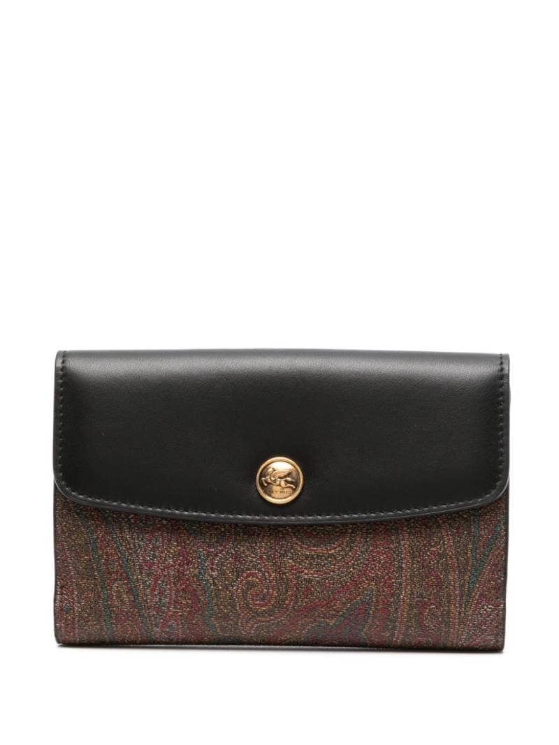 ETRO Essential paisley-print leather wallet - Black von ETRO