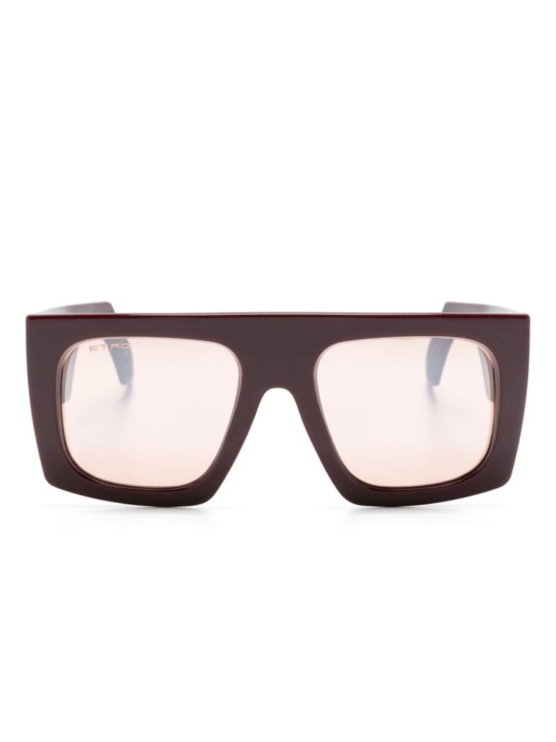 ETRO Etroscreen rectangle-frame sunglasses - Red von ETRO