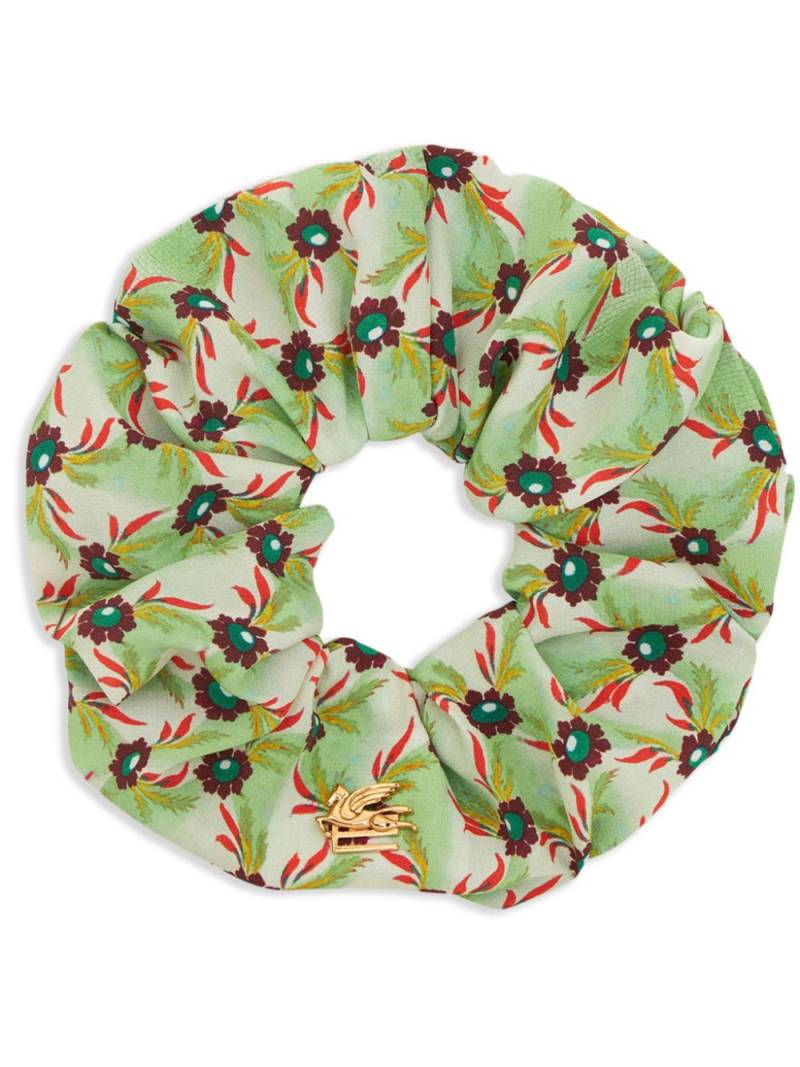 ETRO Floralia silk scrunchie - Green von ETRO