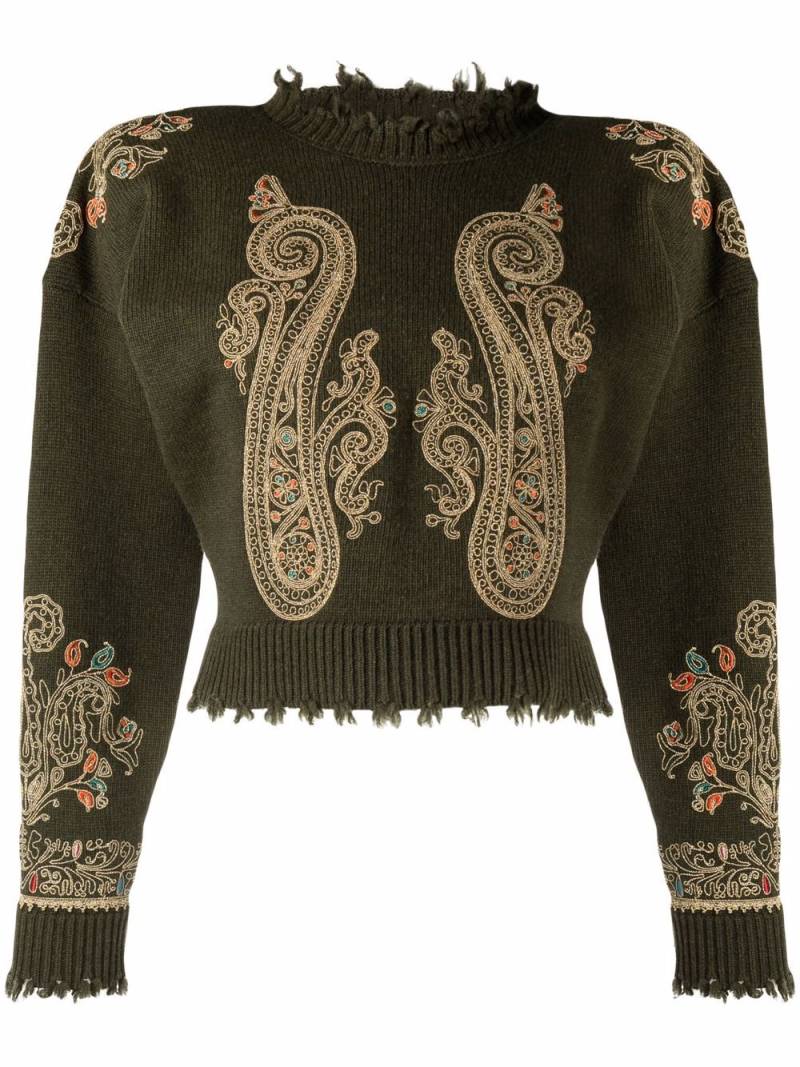 ETRO Maglie embroidered knit jumper - Green von ETRO