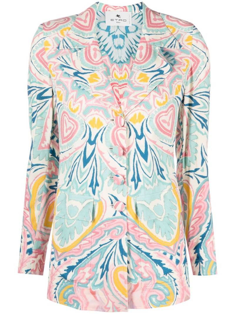 ETRO Paisley Butterfly-print single-breasted blazer - Blue von ETRO