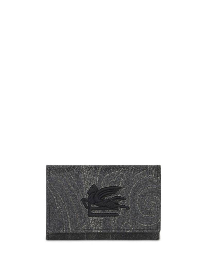 ETRO Paisley cotton-blend wallet - Black von ETRO