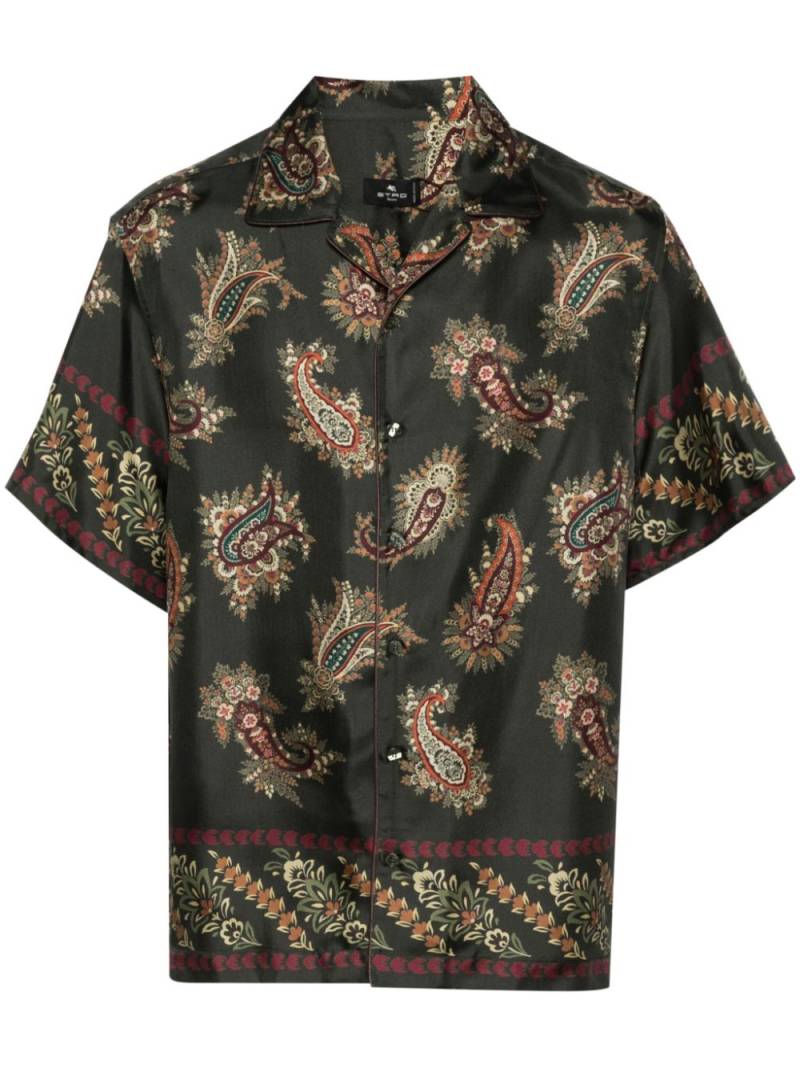 ETRO Paisley-print silk-satin shirt - Green von ETRO