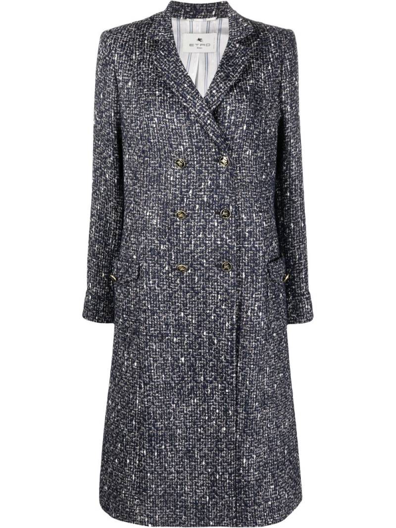 ETRO Pegaso-button tweed coat - Blue von ETRO