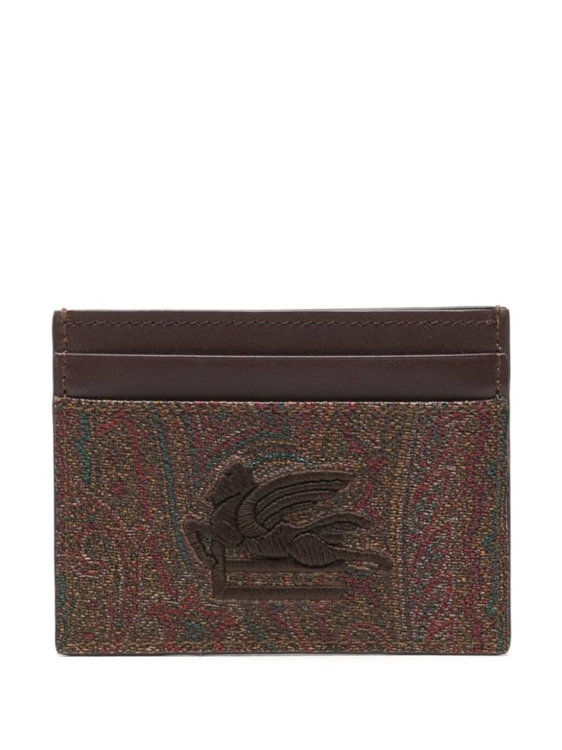 ETRO Pegaso-embroidered cardholder - Brown von ETRO