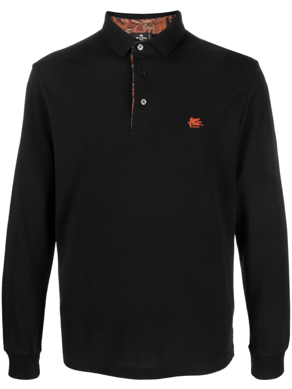 ETRO Pegaso-embroidered cotton polo shirt - Black von ETRO