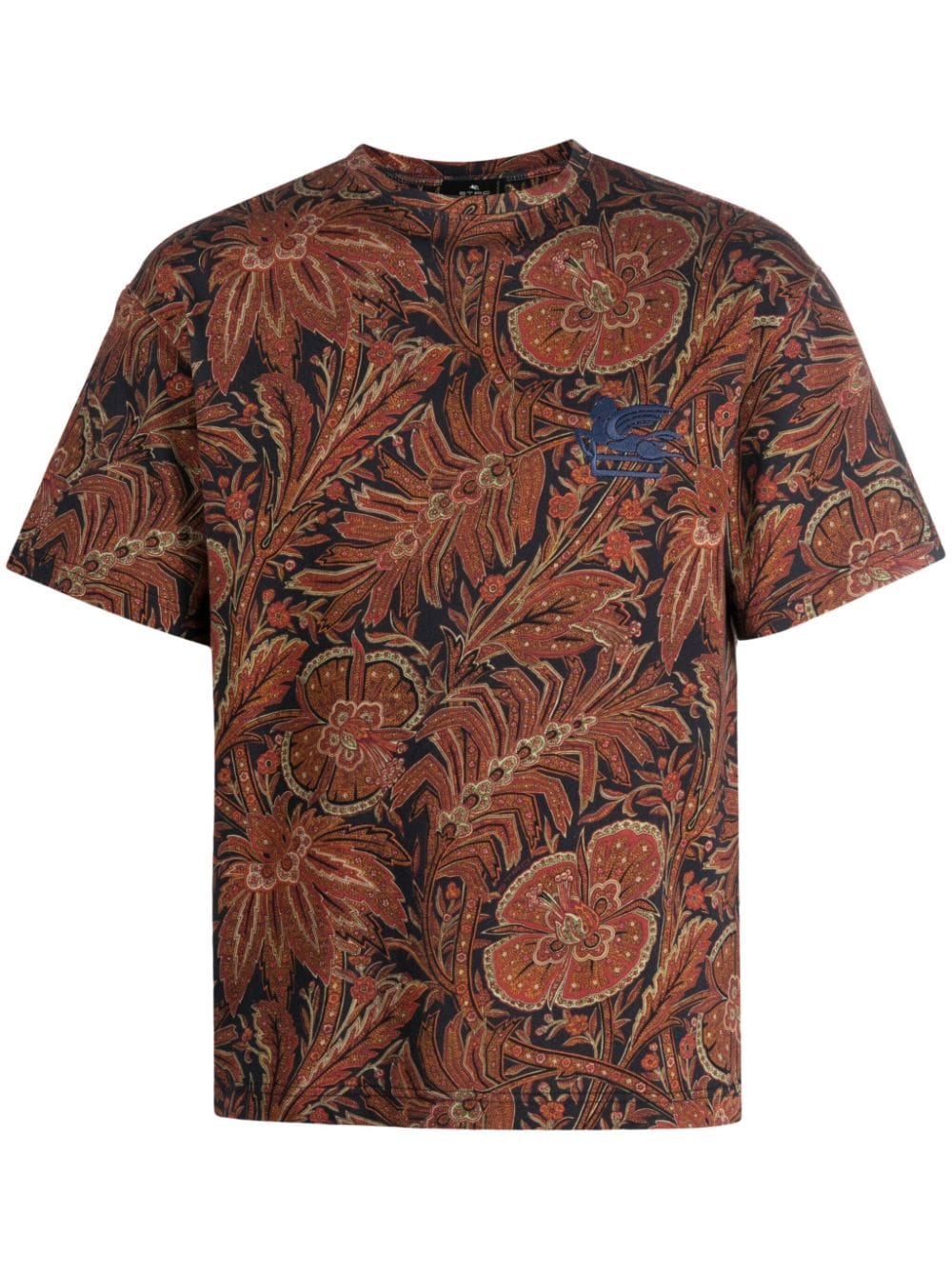 ETRO Pegaso-embroidered paisley-print T-shirt - Brown von ETRO