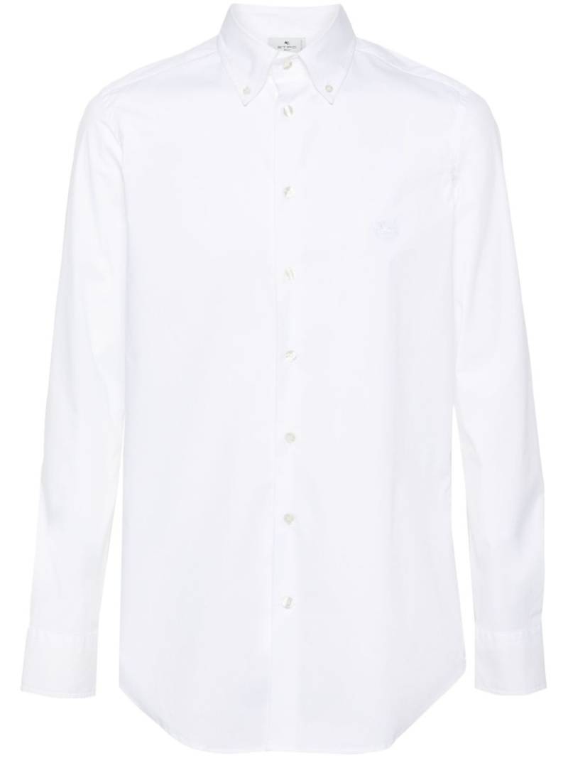 ETRO Pegaso-embroidered poplin shirt - White von ETRO